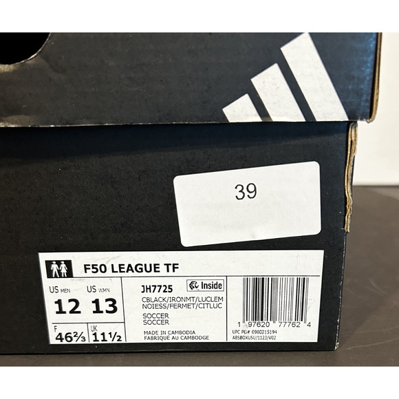 Adidas F50 League TF Soccer Cleats JH7725 Black Lucid Lemon Mens Size 12 main image 7